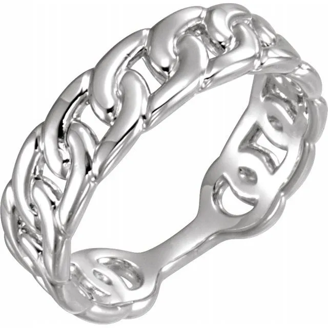 Sterling Silver Interlocking Stackable Link Ring