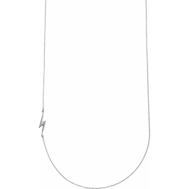 Sterling Silver Lightning Bolt 18" Necklace