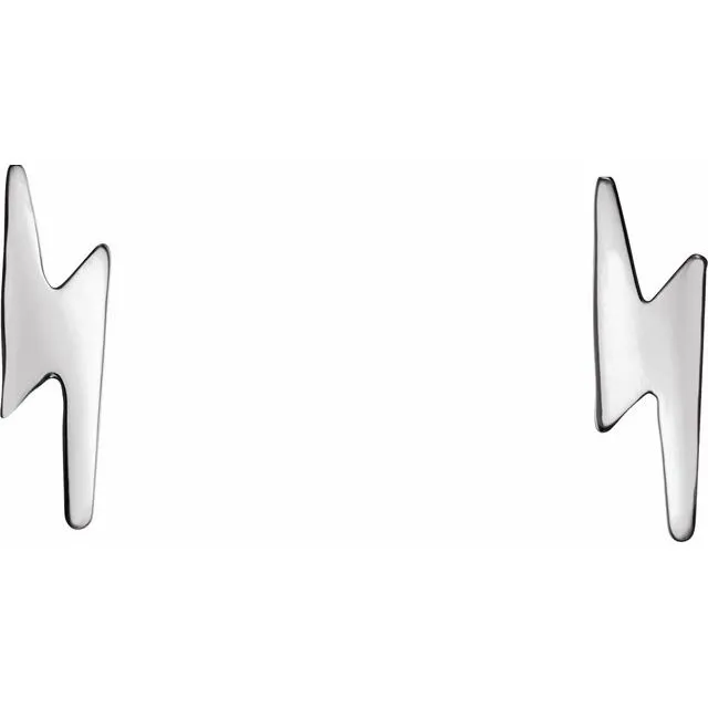 Sterling Silver Lightning Bolt Earrings