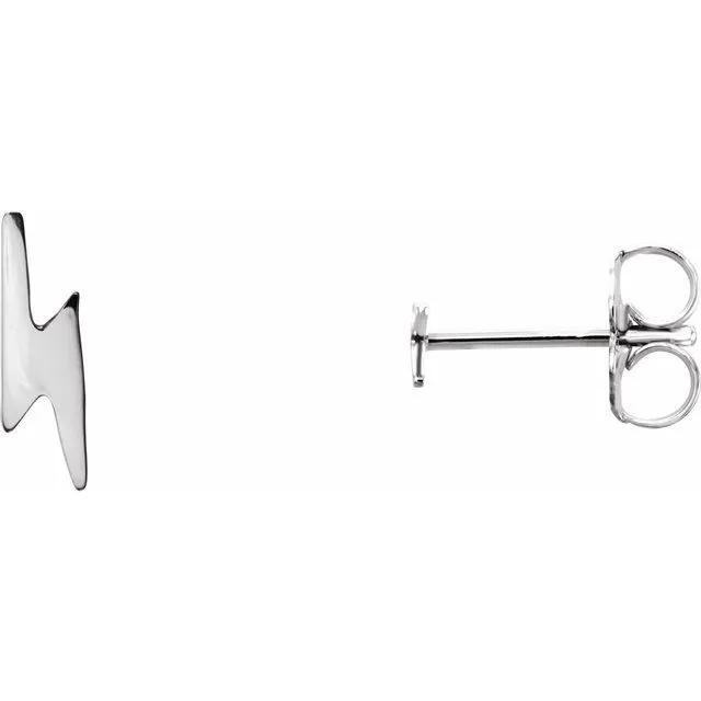 Sterling Silver Lightning Bolt Earrings