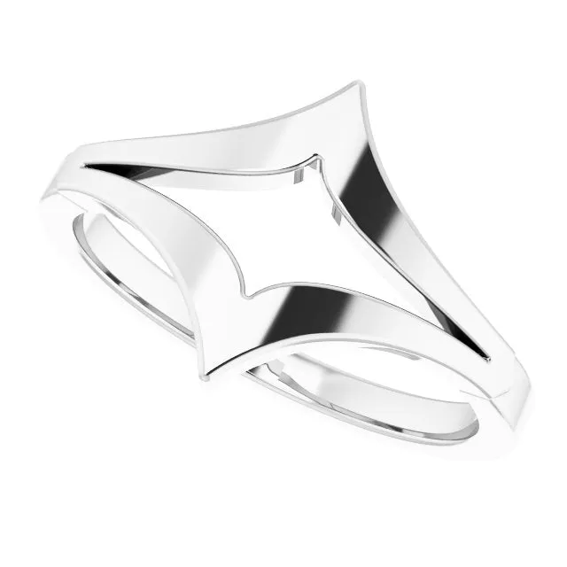 Sterling Silver Negative Space Double "V" Ring
