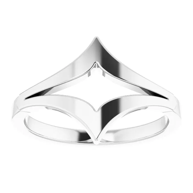 Sterling Silver Negative Space Double "V" Ring