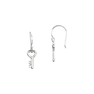 Sterling Silver Petite Key Earrings