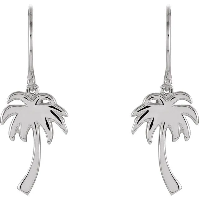 Sterling Silver Petite Palm Tree Earrings