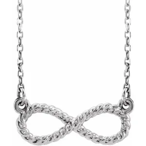 Sterling Silver Rope Infinity-Inspired 18" Necklace