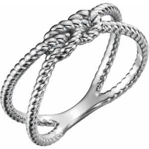 Sterling Silver Rope Knot Ring