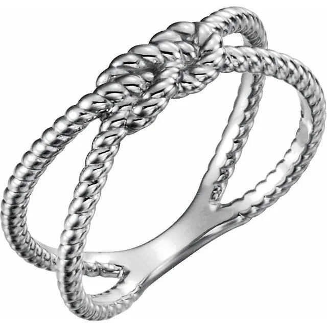 Sterling Silver Rope Knot Ring