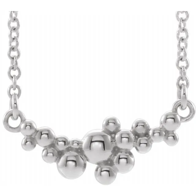 Sterling Silver Scattered Bead 18" Necklace