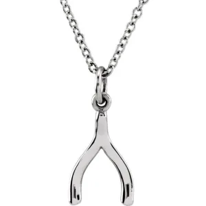 Sterling Silver Wishbone 16-18" Necklace