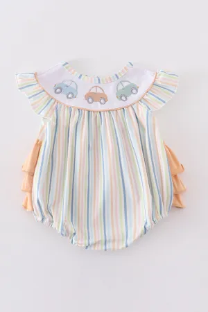 Stripe Car Embroidery Girl Bubble