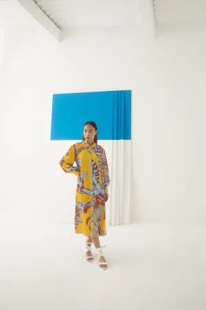 Studio Rigu Rublevo Aphrodite Draped Skirt Blouse Digital Print Vegan Silk Arcadia Collection