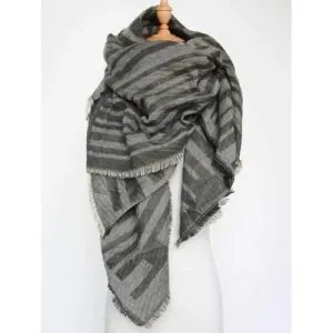 Stylish Geometry Stripe Scarf - Army Green