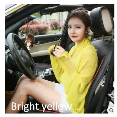Summer new Female decoration scarf Solid color  Chiffon Fold scarf Sunscreen shawl Variety long sleeve scarf wholesale SJ39