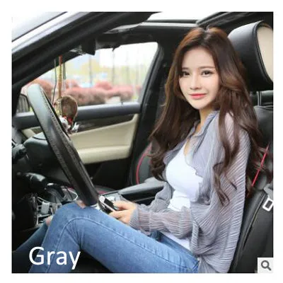 Summer new Female decoration scarf Solid color  Chiffon Fold scarf Sunscreen shawl Variety long sleeve scarf wholesale SJ39