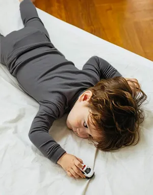Super Luxury Soft Modal Charcoal Girls & Boys Playwear