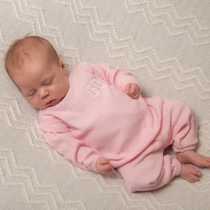 Sweet Pink Ribbed Lounge Set