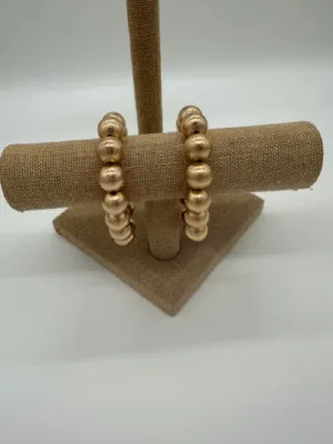 Textured Gold Ball Elastic Bracelt