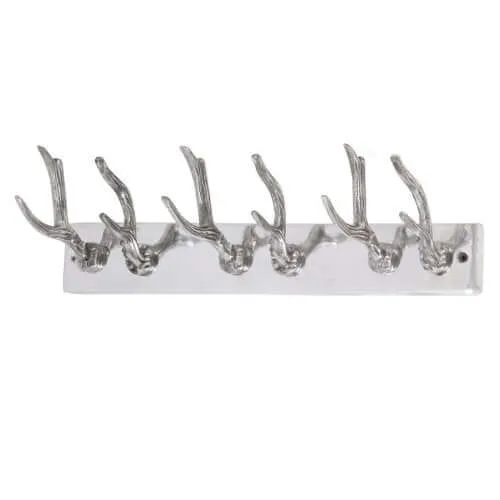The BELLE Aluminum Wall Mount Coat/Towel Rack with Six Hooks