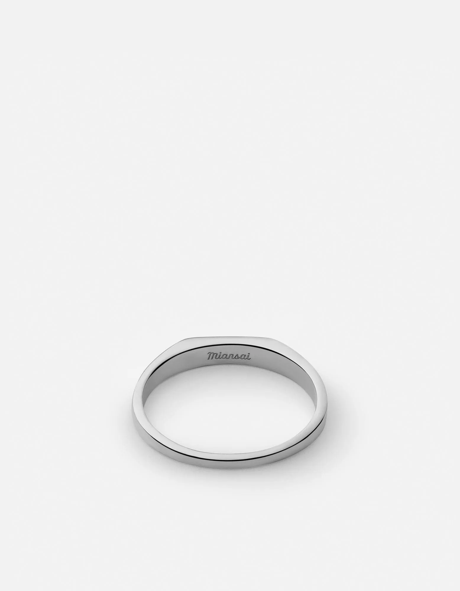 Thin Geo Black Diamond Ring, Sterling Silver