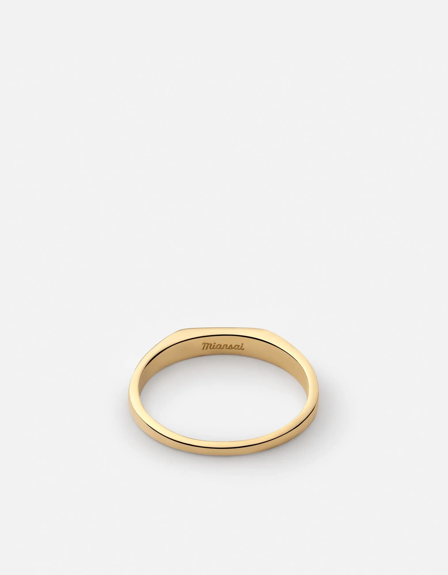 Thin Geo Diamond Ring, 14k Gold