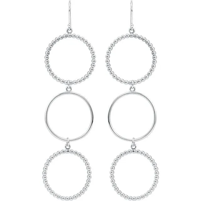 Triple Circle Shaped Dangle Earrings