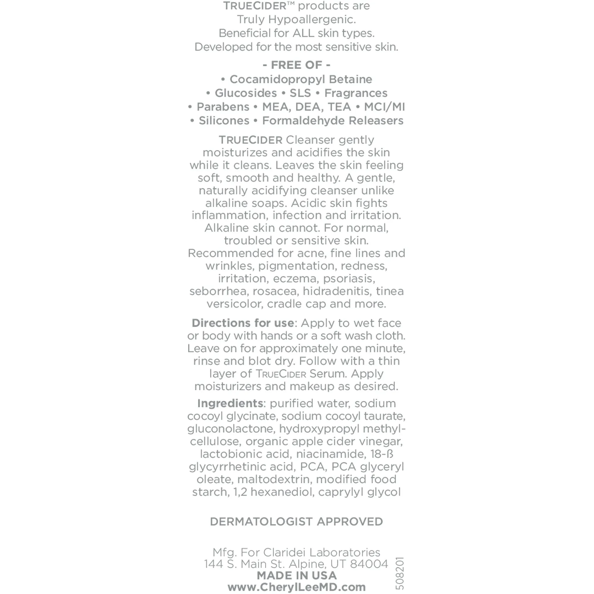 TrueCider Gentle Creamy Cleanser