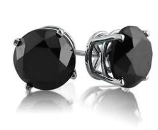 Two Row Black Diamond Chain Necklace in Sterling Silver