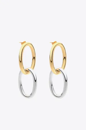 Two-Tone Double Hoop Earrings