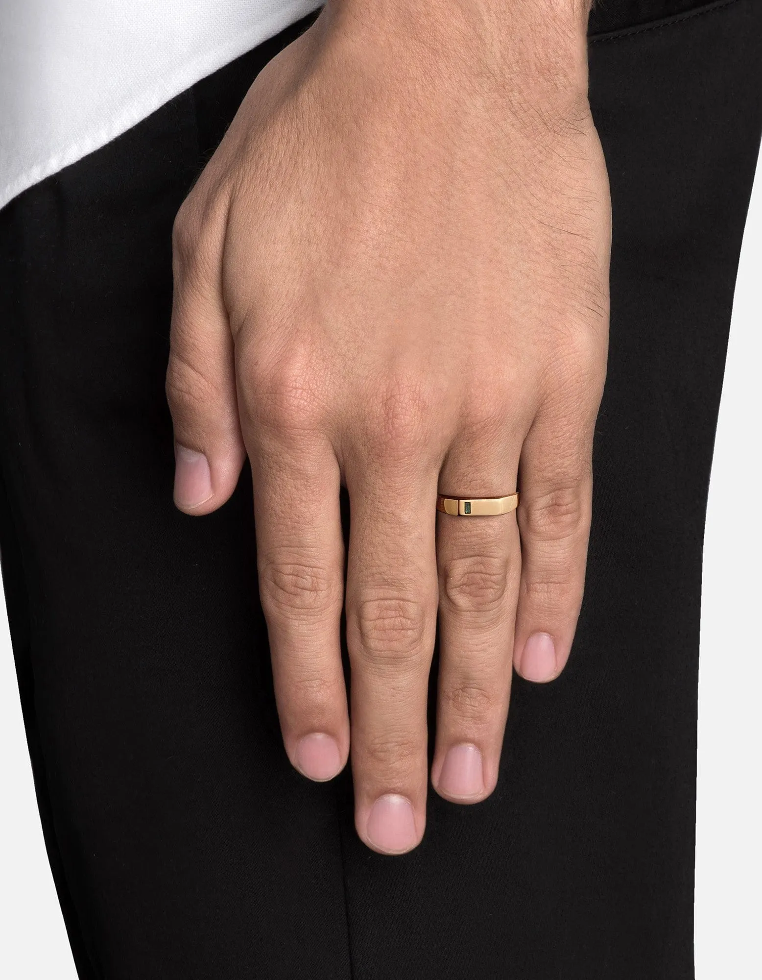 Valor Quartz Signet Ring, Gold Vermeil