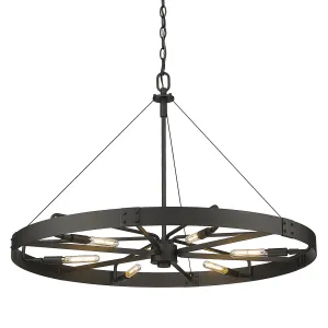 Vaughn Large Pendant in Natural Black with Natural Black Accents