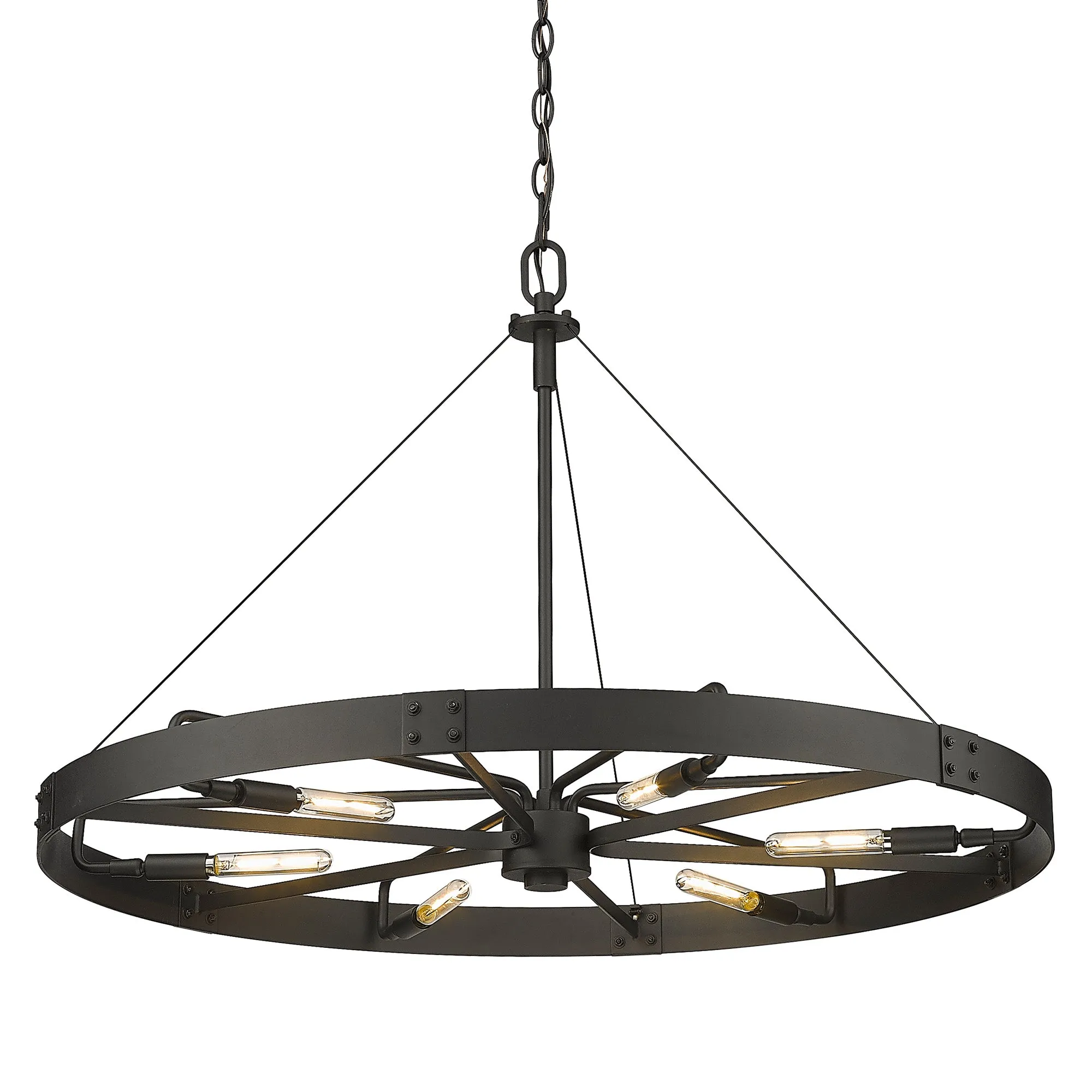Vaughn Large Pendant in Natural Black with Natural Black Accents