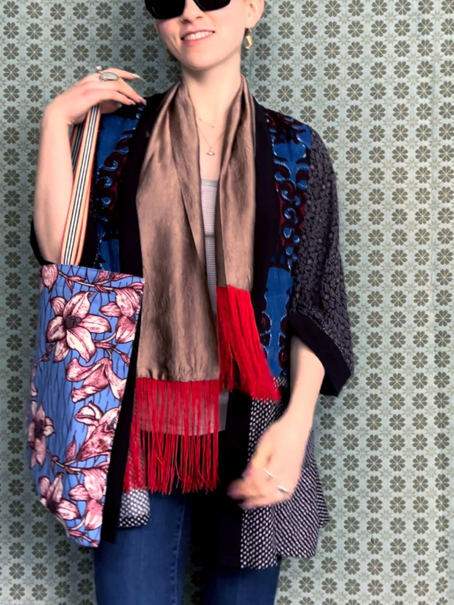 Waterfall Scarf / Pink-Red
