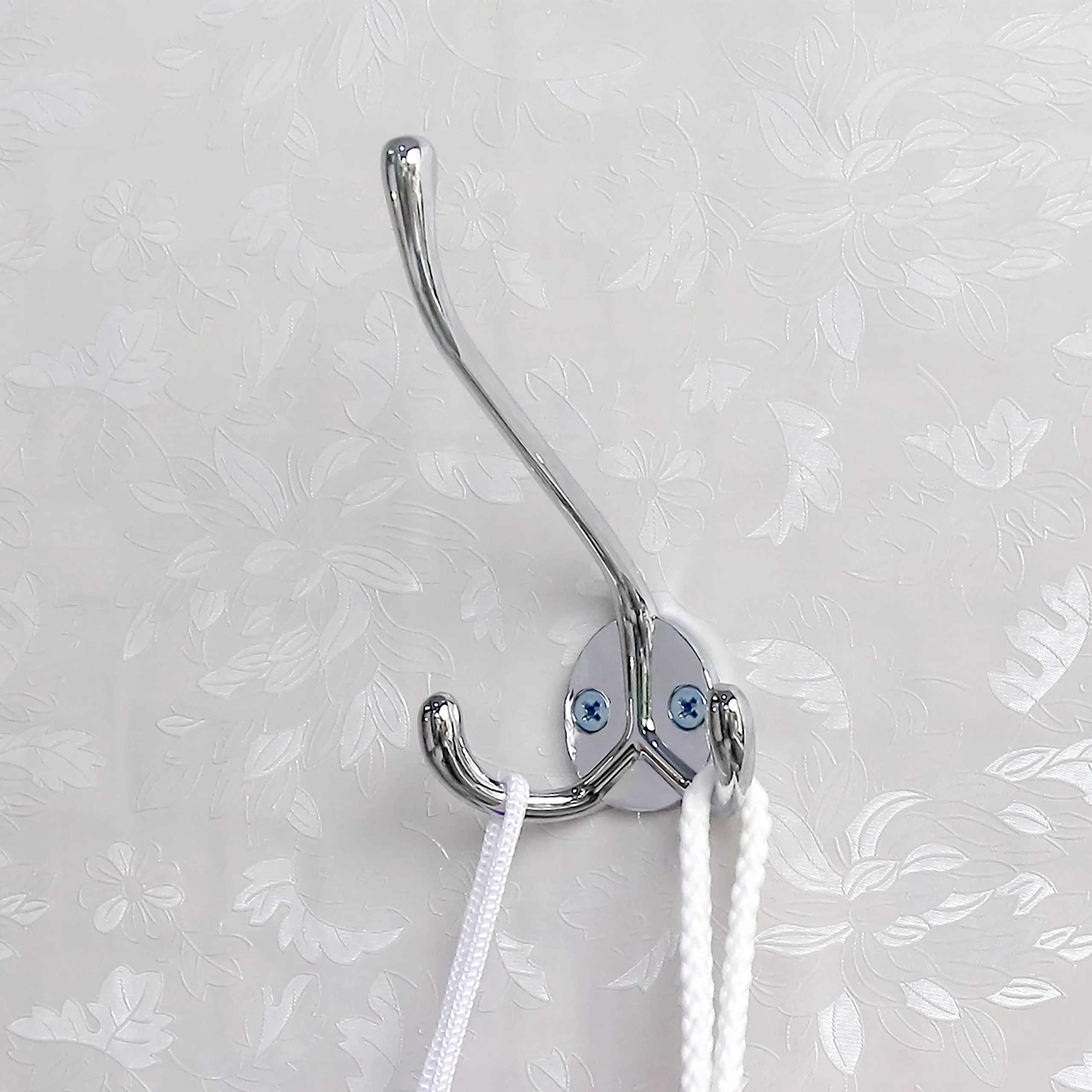 WEBI 6 Set Metal Triple 3 Arm Coat Hat Hook Bath Towel Closet Clothes Hanger Rail Garment Rack Holder, Wall Mount Entryway Kitchen Home Office Garage Organizer Storage, Zinc Alloy/Chrome Finish MGLG6