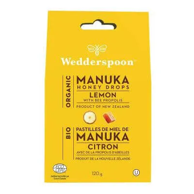 Wedderspoon Organic Manuka Honey Drops 120 Grams