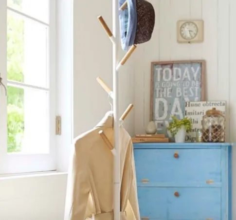 White & Wood Coat Rack