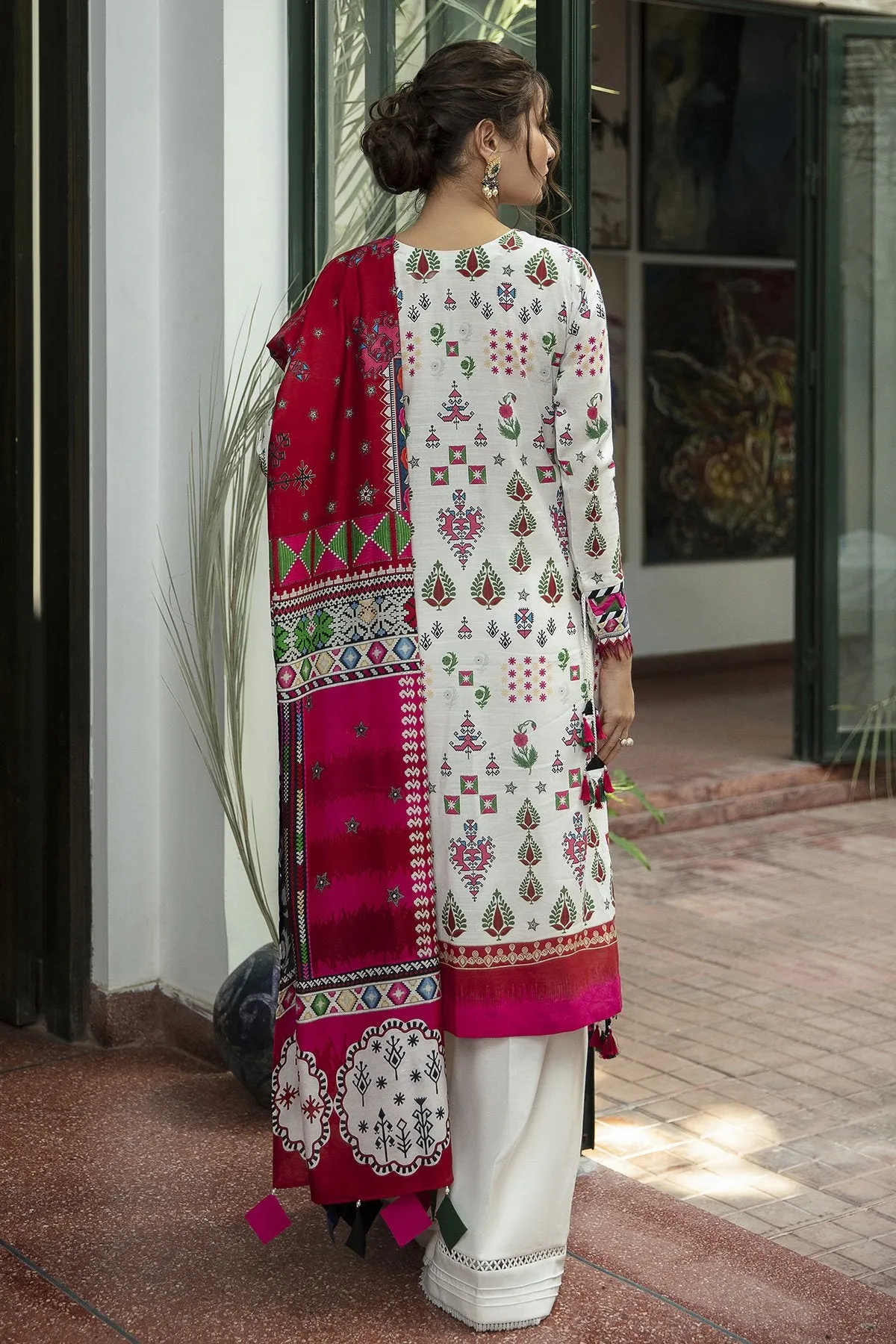 WHITE DEW | Jazmin Iris Winter Collection 2021 | Unstitched Embroidered Viscose Slub Khaddar Suit