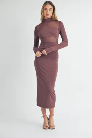 Whitney Midi Dress - Dark Plum