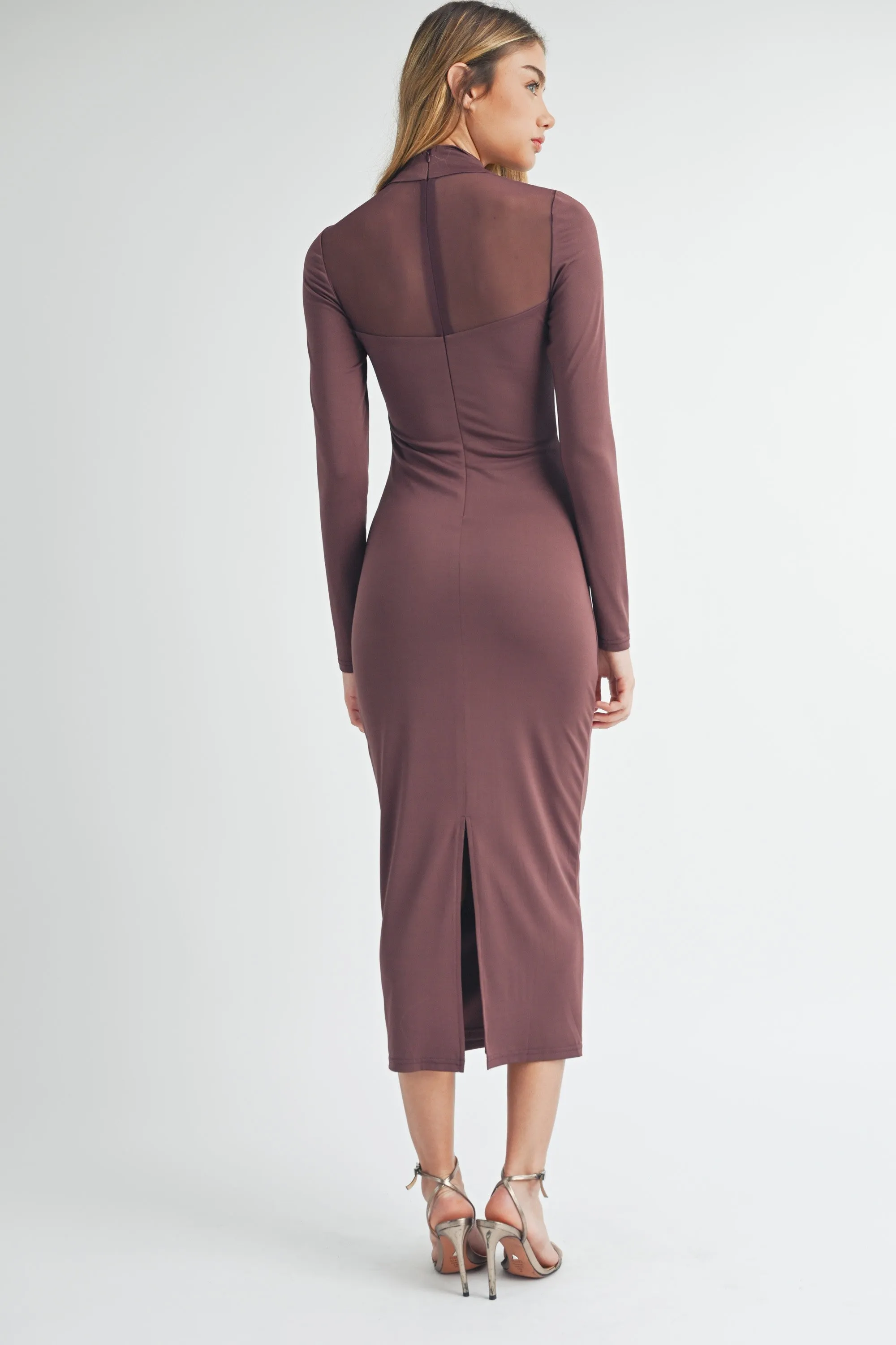 Whitney Midi Dress - Dark Plum