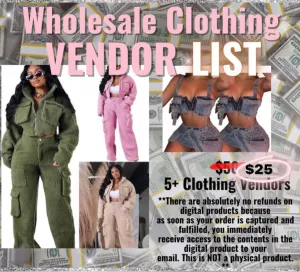Wholesale Clothing Vendor List