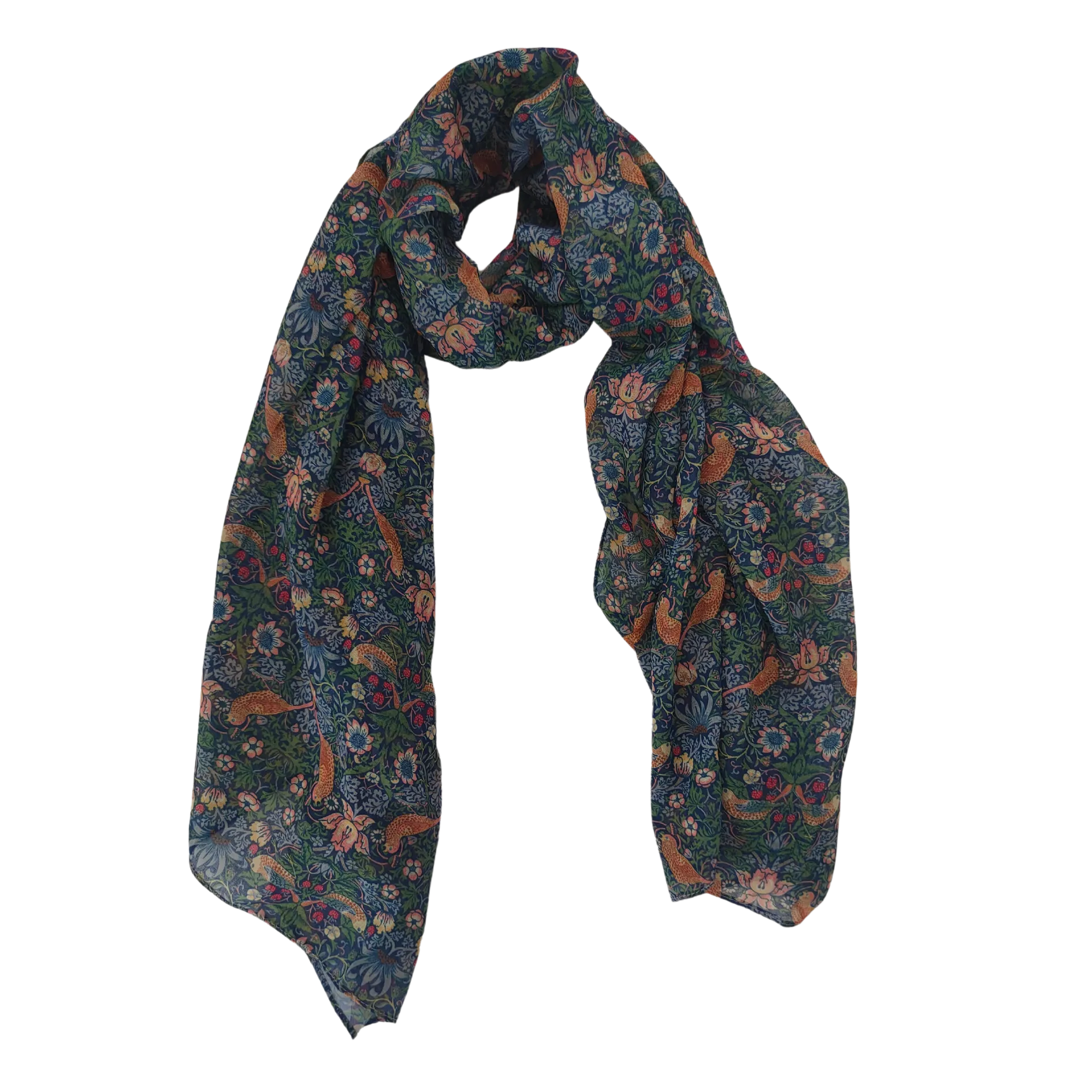 William Morris Scarf - Strawberry Thief Original