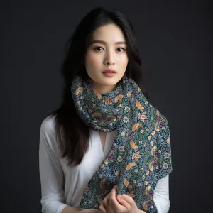 William Morris Scarf - Strawberry Thief Original