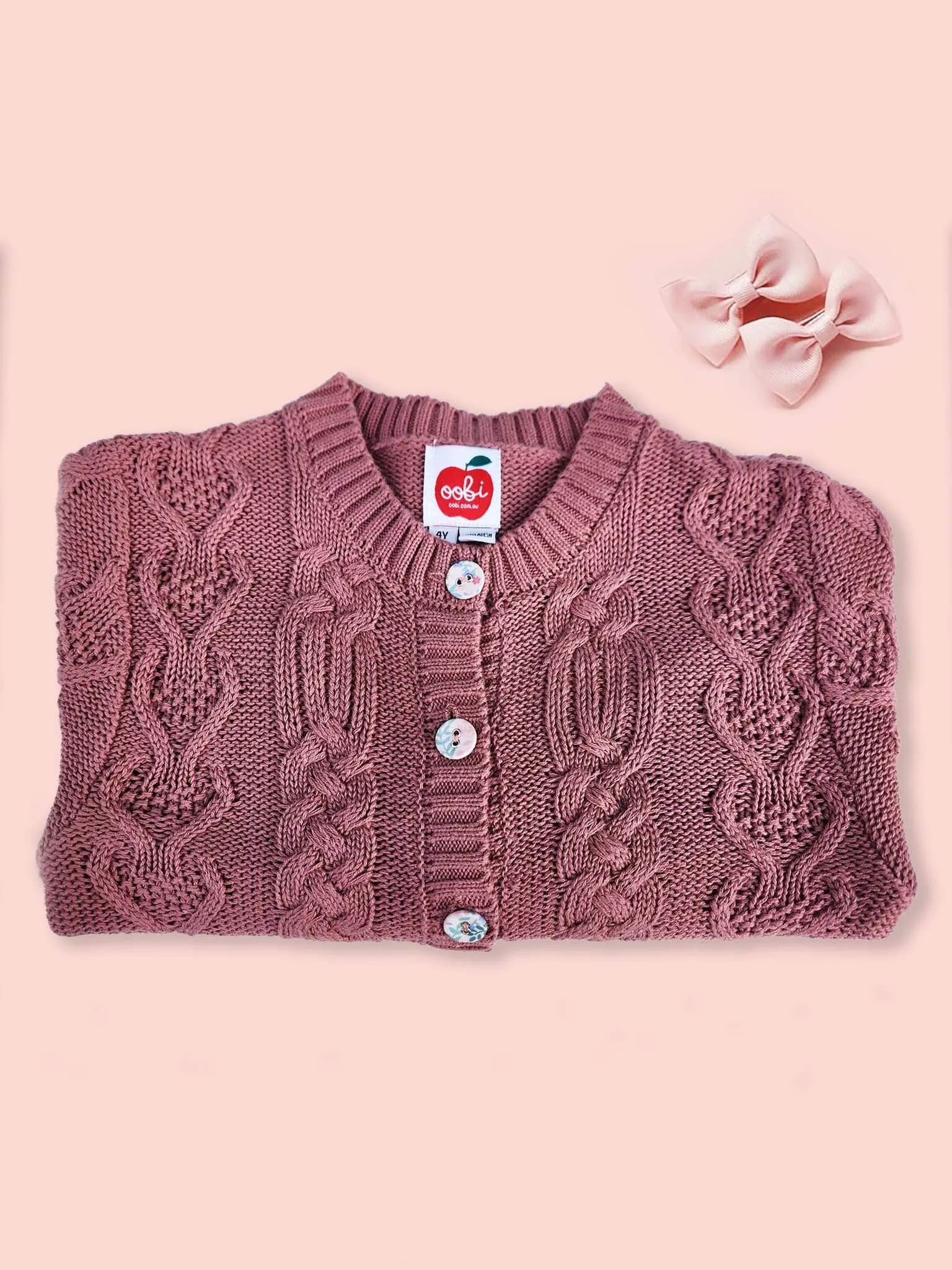 Willow Cotton Cardigan Rose Garden
