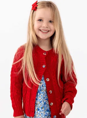 Willow Deep Red Cotton Cardigan