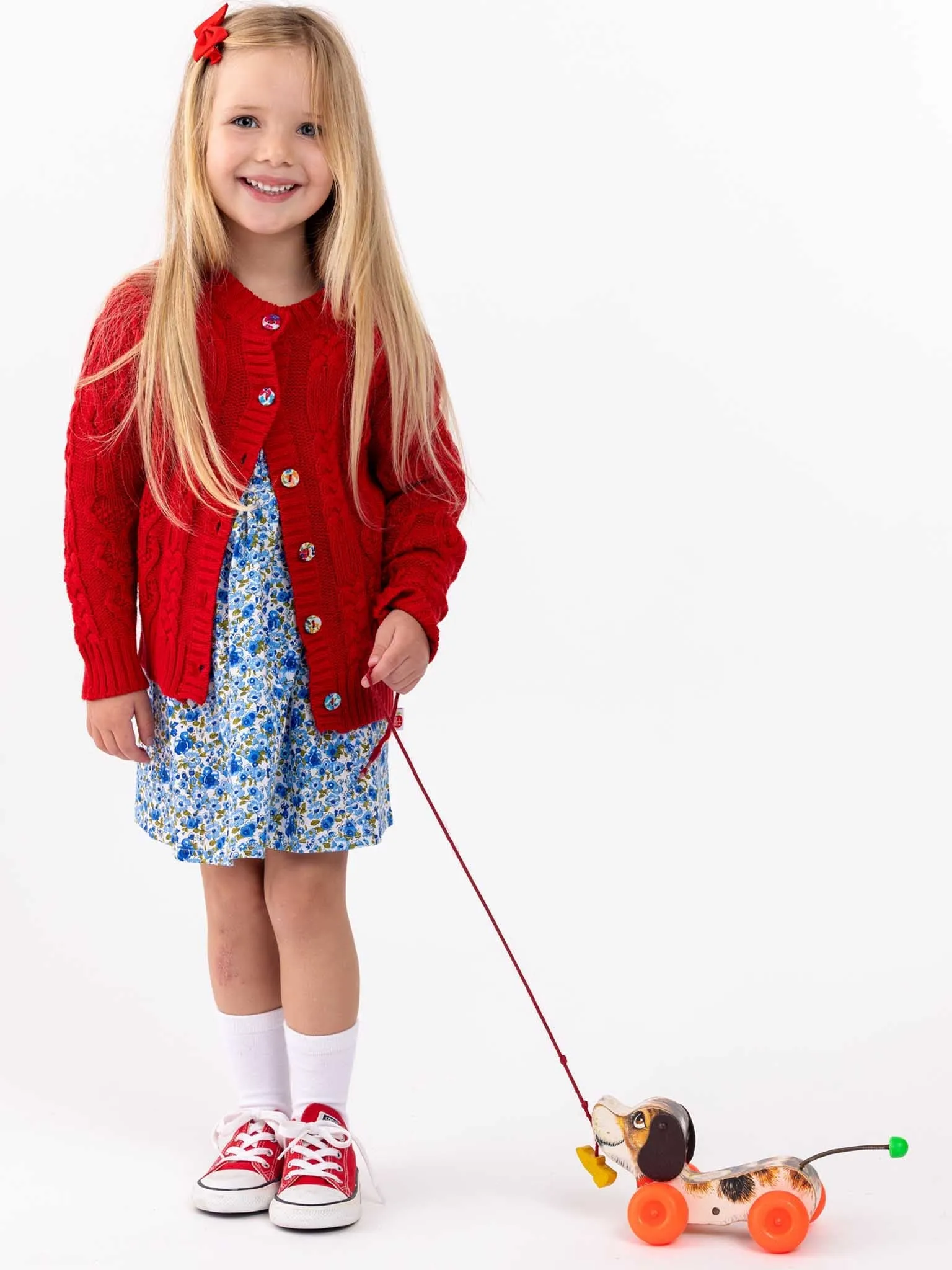 Willow Deep Red Cotton Cardigan