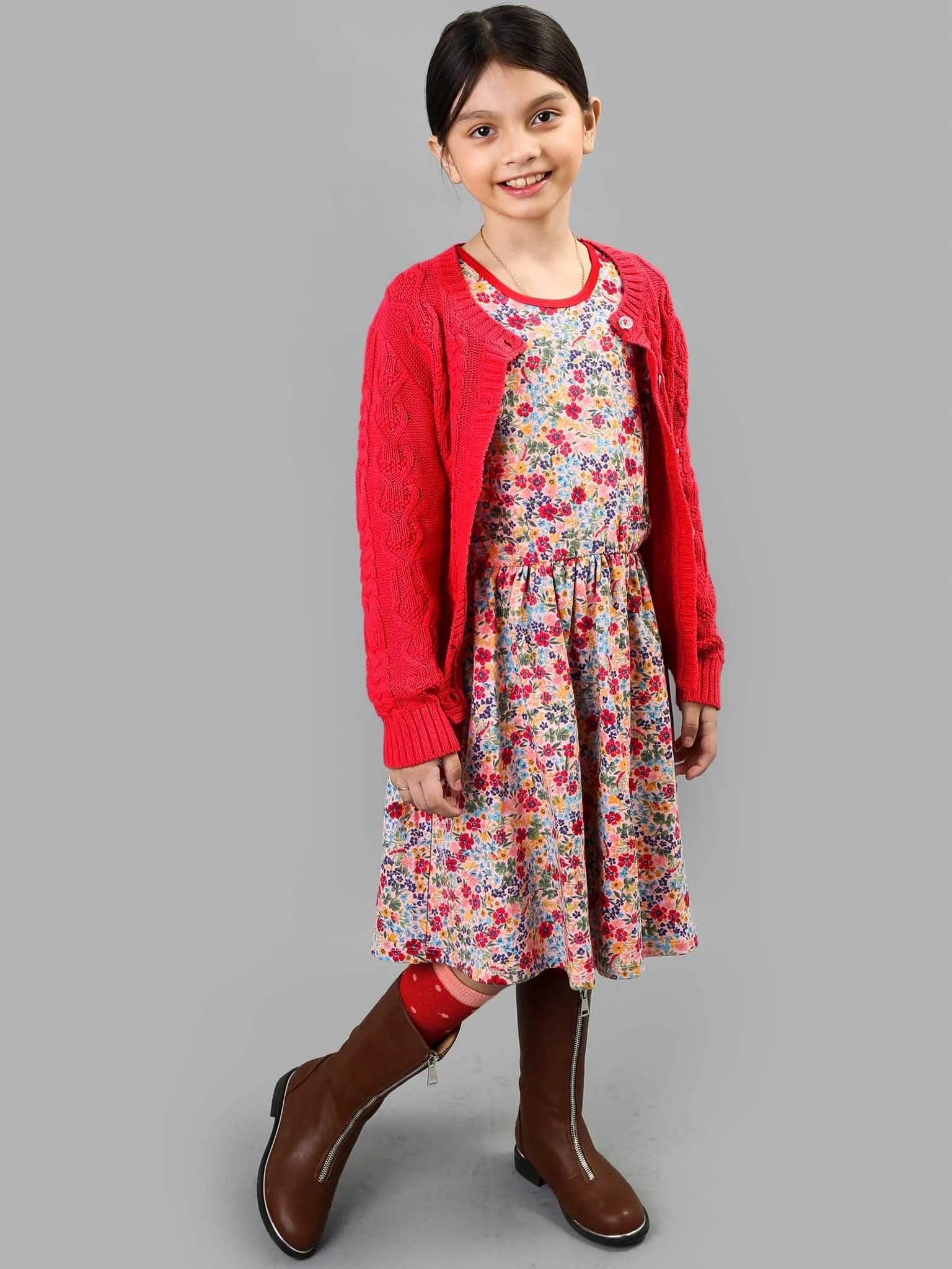 Willow Deep Red Cotton Cardigan