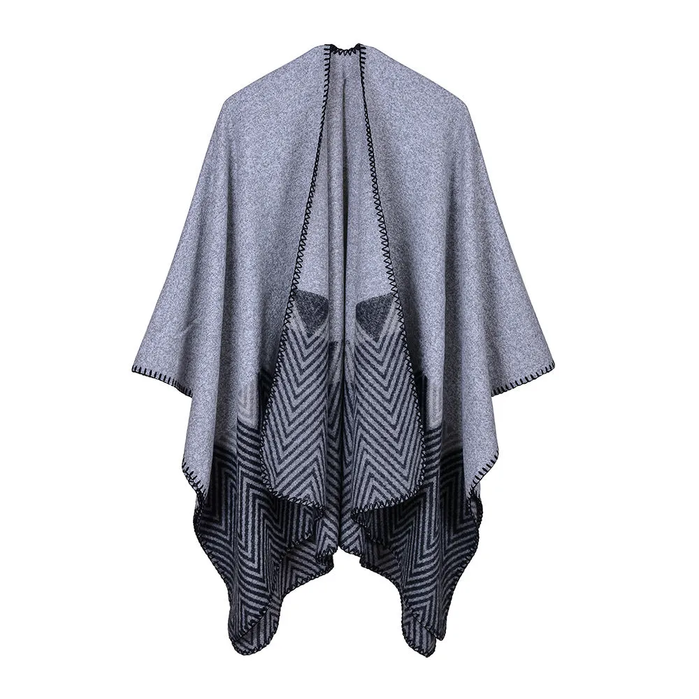 Women's Winter solid Color Fashion Poncho Scarf - 6 Colors