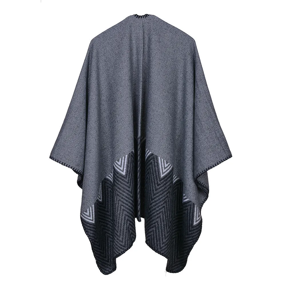 Women's Winter solid Color Fashion Poncho Scarf - 6 Colors