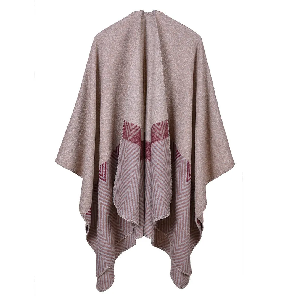 Women's Winter solid Color Fashion Poncho Scarf - 6 Colors