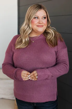 Working For Something Knit Sweater- Dark Mauve