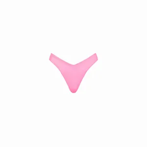 Y Cheeky Bikini Bottom - Taffy Pink Ribbed